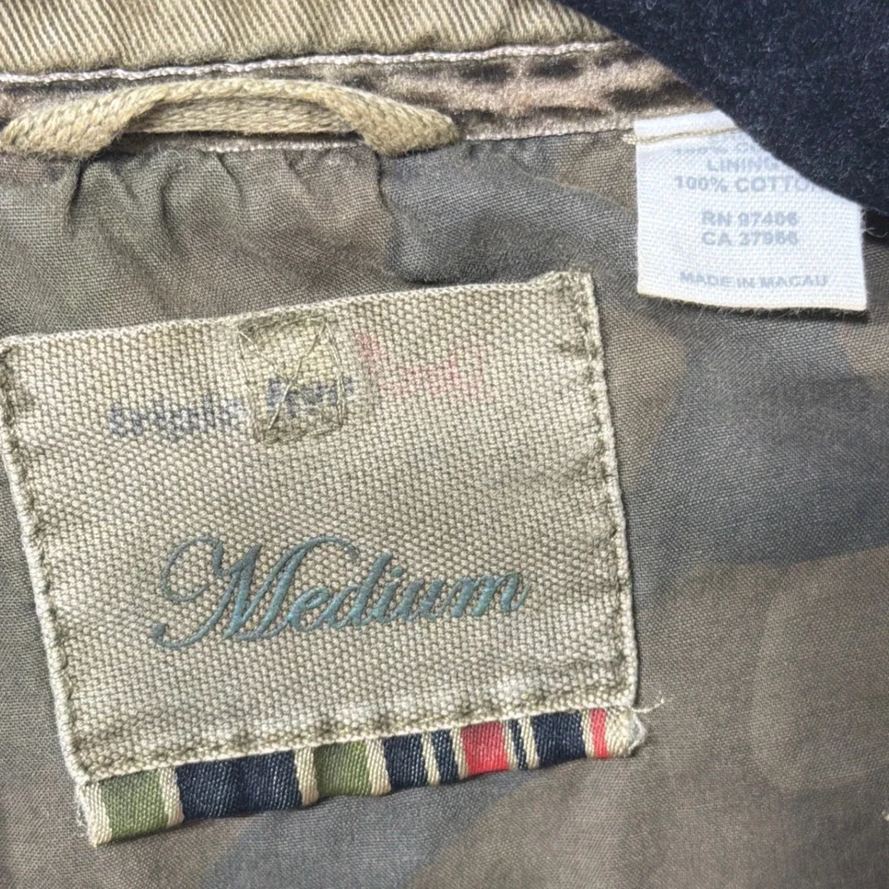 Triple‎ 5 Soul Y2K Men Medium Military Jacket Green Distressed Skull Graphic